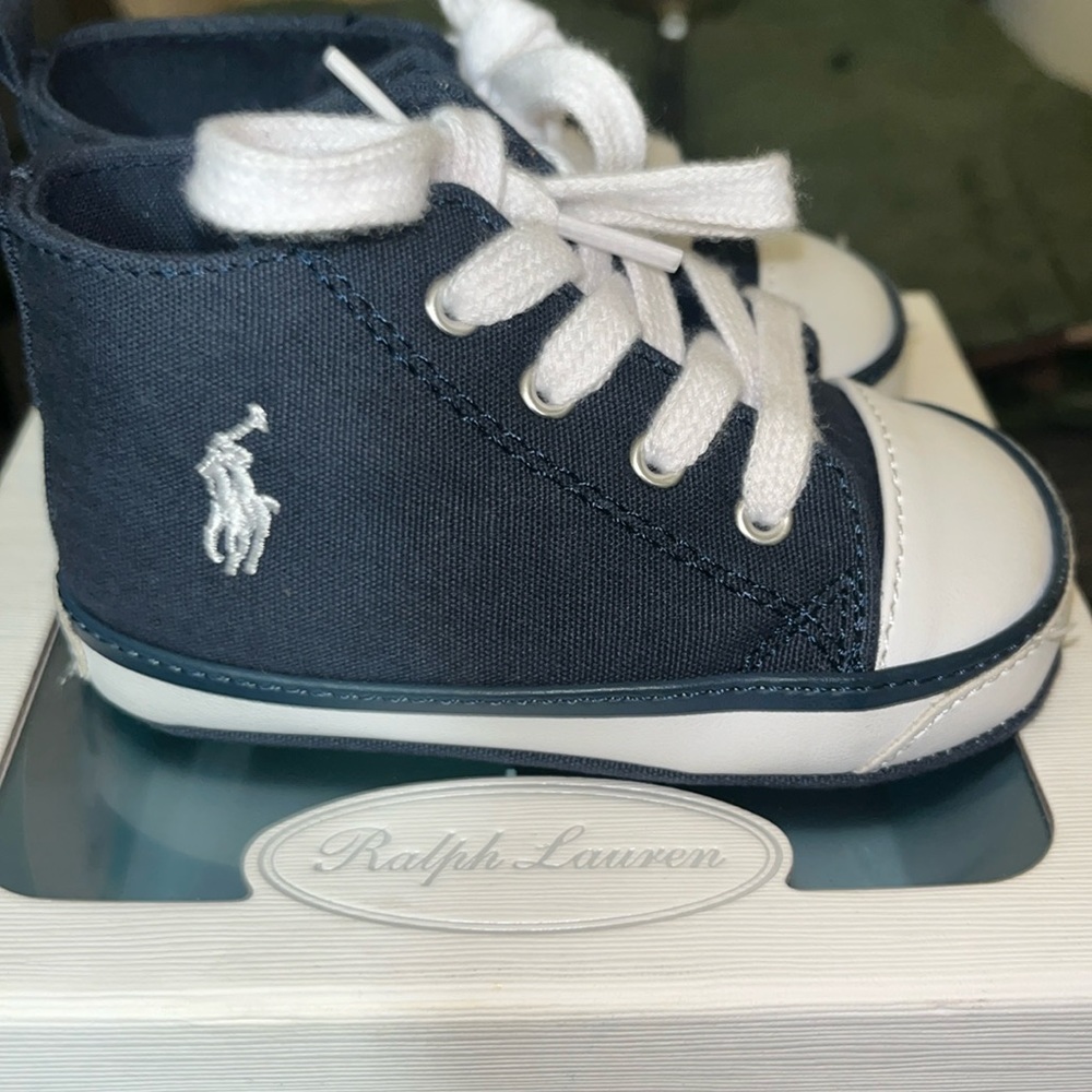 Polo Ralph Lauren Navy Crib Shoes